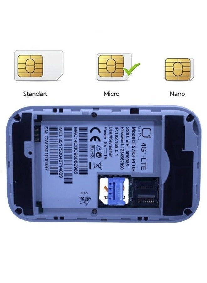 فيما موجه واي فاي محمول 4G/5G جيب E5783 إصدار أوروبا 4G/5G سرعة 300 ميجابت في الثانية، جهاز توجيه لاسلكي ذكي يعمل من خلال بطاقة SIM القياسية، جاهز للاستخدام، مناسب للاستخدام المنزلي والأعمال. - Image 3